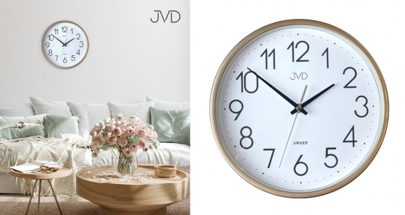 Nástěnné hodiny s plynulým chodem JVD HX2487.1