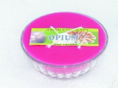 Interiérová vonná svíčka ve skle - miska 4-knotová - opiová vůně