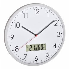 Nástěnné hodiny s digitálním teploměrem a vlhkoměrem TFA 60.3048.02