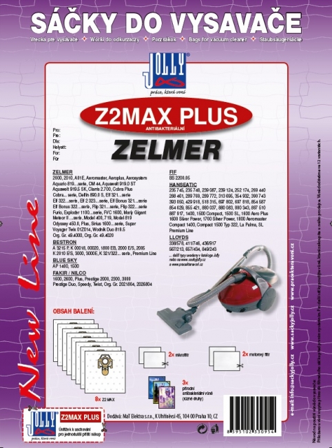 Velké balení náhradních sáčků do vysavače Zelmer Flooris, Zelmer Flooris VC 1006.0, Zelmer Flooris ZVC545 CA, Zelmer Flooris ZVC541 HT