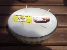 Zahradní vonná svíčka ve skle - 4 knoty - kokos