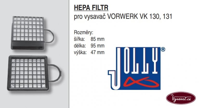 HEPA filtr pro vysavače Vorwerk Kobold VK130, VK131