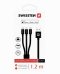 Nabíjecí a datový kabel Swissten USB 3v1 černá 1,2 m