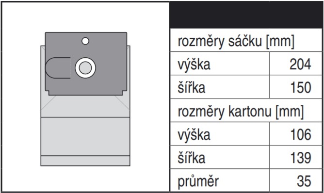 Papírové sáčky do vysavače Rowenta Dymbo, Dymbo Confort, Dymbo Integral, Dymbo Plus
