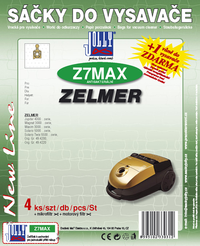 Náhradní sáčky do vysavače za originální Zelmer SAF-BAG 49.4220, Zelmer Org. Gr. 49.4220