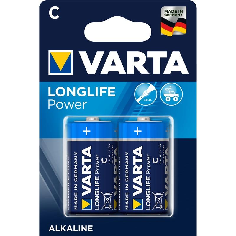 Alkalická baterie Varta Longlife Power typ C, LR14, blistr 2ks
