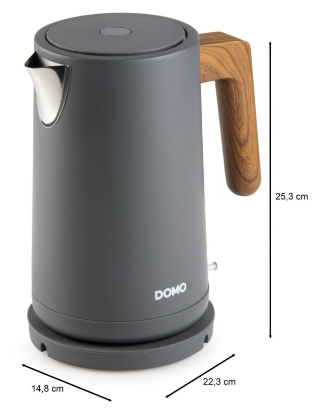 Rychlovarná konvice - nerez,šedá - WOOD YOU - DOMO DO9268WK