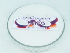 Interiérová vonná svíčka ve skle - miska 4-knotová - kokos