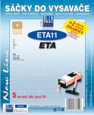 Papírové sáčky do vysavače Jolly ETA11