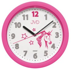Dětské nástěnné hodiny s plynulým chodem 25cm JVD HP612.D7 Unicorn