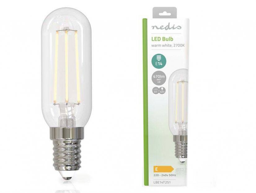 Univerzální LED žárovka se závitem E14 pro chladničky a digestoře (4W svítí jako 42W)