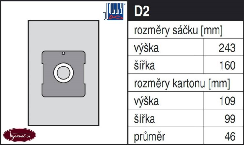 Papírové sáčky do vysavače Jolly D2