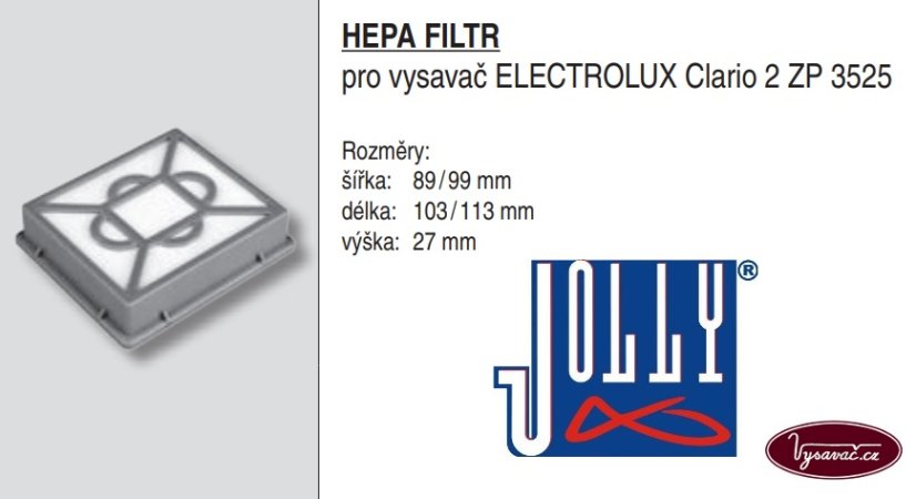 HEPA filtr pro Electrolux Clario2