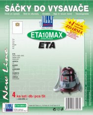 Sáčky do vysavače Jolly ETA10 Max - textilní