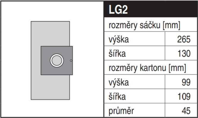 Papírové sáčky do vysavače LG2