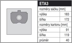 Papírové sáčky do vysavače ETA1498 Tema