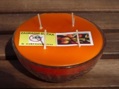 Zahradní vonná svíčka ve skle - 4 knoty -mandarinka
