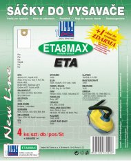 Sáčky do vysavače ETA8 Max
