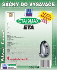 Sáčky do vysavače ETA19 Max - textilní