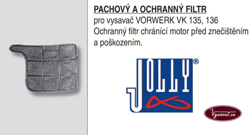 Pachový a ochranný filtr pro Vorwerk Kobold VK135 a VK136