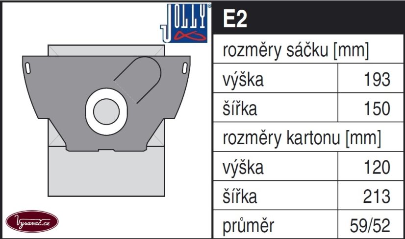 Sáčky do vysavače Jolly E2 Max - textilní