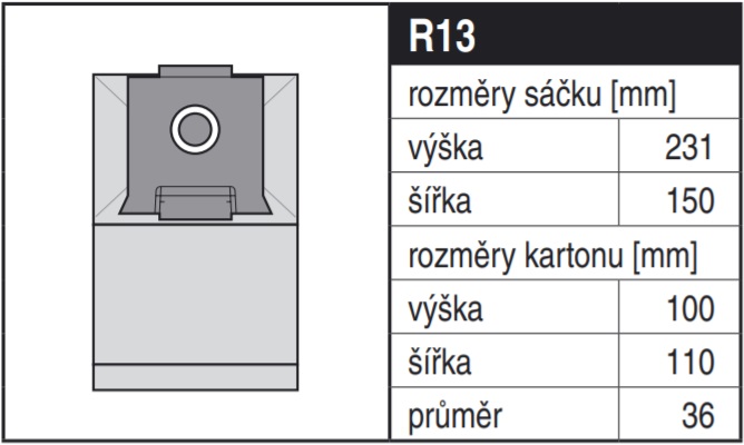 Papírové sáčky do vysavače R13