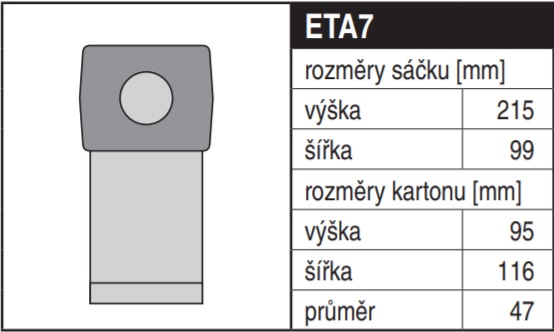 Papírové sáčky do vysavače ETA7 - Jolly