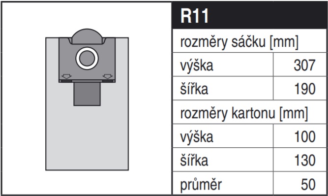 Papírové sáčky do vysavače R11
