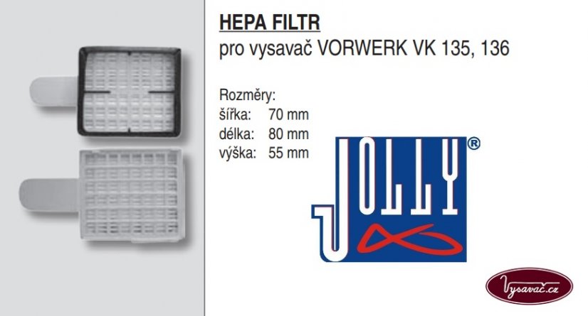 Hepa filtr pro vysavače Vorwerk Kobolt VK 135, Vorwerk Kobolt VK 136