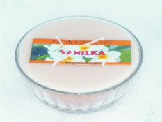 Interiérová vonná svíčka ve skle - miska 4-knotová - vanilka