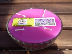 Zahradní vonná svíčka ve skle - 4 knoty - levandule