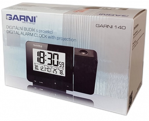 Digitální budík s projekcí času a vnitřní teploty GARNI 140