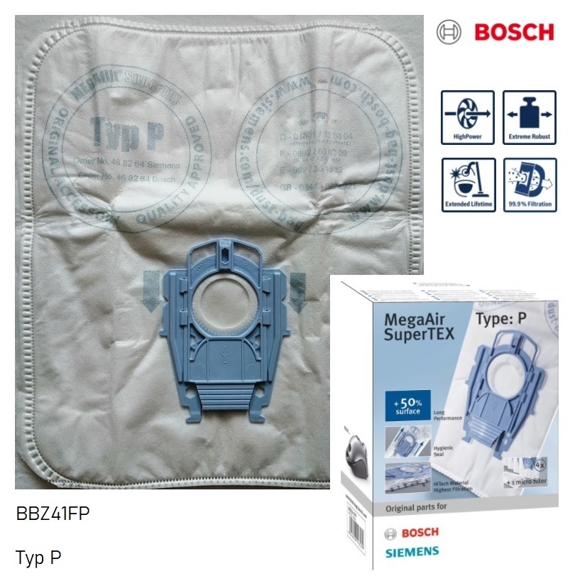 Sáčky do vysavače Bosch BBZ41FP typ P