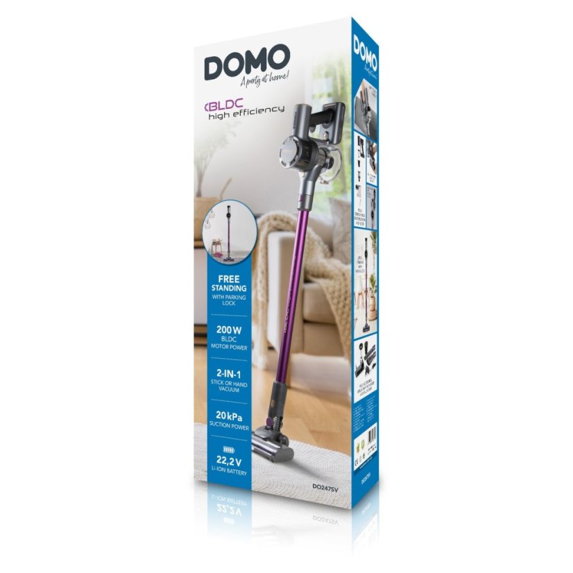 Tyčový aku vysavač 2v1 (22.2V BLDC) DOMO DO247SV