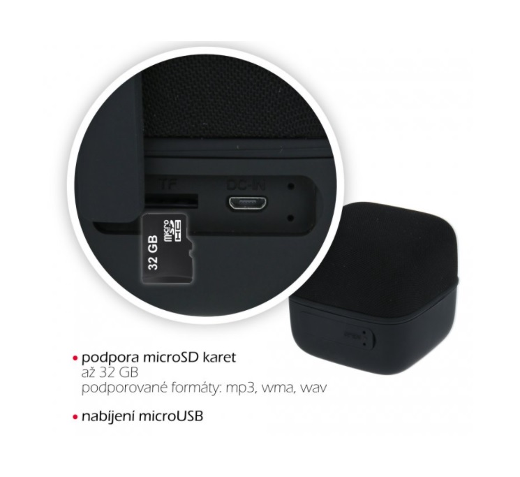 Bluetooth reproduktor 10W Music Cube červený