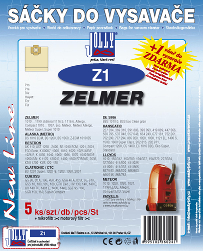 Papírové sáčky do vysavače Zelmer ECO, Zelmer Compact 1010…1057