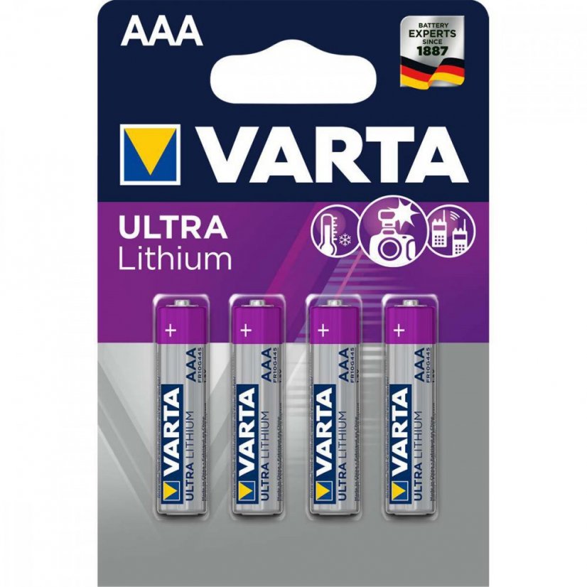 Lithiové baterie mikrotužkové typ AAA - 4ks